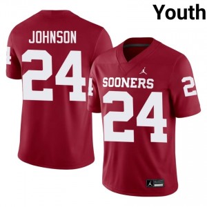Jacobe Johnson #24 OU Sooners Jersey | Gameday Crimson College Football Youth Stitch 29815595