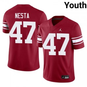 James Nesta #47 OKLA Throwback Jersey | Iconic Crimson College Football Youth Stitched 92975174
