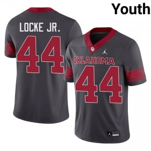 #44 John Locke Jr. OU Sooners Anthracite Alternate Jersey | Classic Swen Youth Player Football Gear 35468917