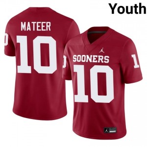 OU Sooners John Mateer #10 Crimson Jersey | Genuine Stitch NCAA Football Youth Apparel 79606395