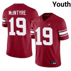 Kade McIntyre #19 Oklahoma Throwback Jersey | Iconic Crimson College Football Youth Stitched 17397720