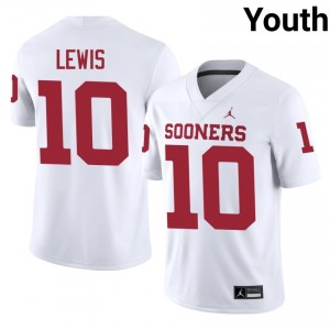 Kip Lewis #10 Oklahoma Sooners Jersey | Exclusive White College Football Youth Embroidery 48978866