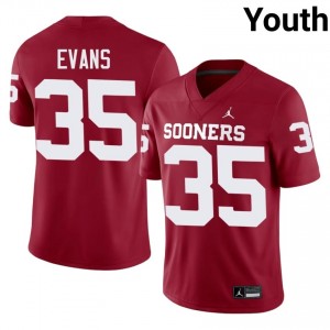 Elite Thread Liam Evans #35 OU Sooners Crimson Jersey | Youth University Football Stitch Fan Gear 46400005