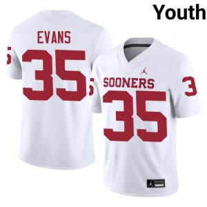 Liam Evans #35 Oklahoma Sooners Jersey | Exclusive White College Football Youth Embroidery 46482952