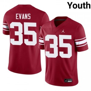 Oklahoma Liam Evans #35 Crimson Throwback Jersey | Pro Cut Stitched NCAA Football Youth Apparel 33474369