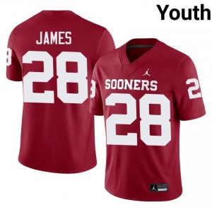 Marcus James #28 OU Jersey | Gameday Crimson College Football Youth Stitch 29327161