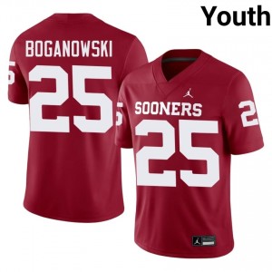 Elite Thread Michael Boganowski #25 OU Crimson Jersey | Youth University Football Stitch Fan Gear 80379987