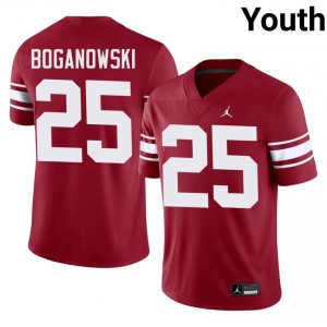 Sooners Michael Boganowski #25 Crimson Throwback Jersey | Pro Cut Stitched NCAA Football Youth Apparel 97951013