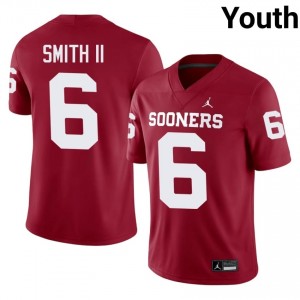 Crimson Nigel Smith II #6 OU Jersey | Youth High School Football Moisture Wicking Stitch 19085015