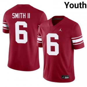 Nigel Smith II #6 Sooners Throwback Jersey | Iconic Crimson College Football Youth Stitched 38998734