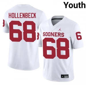 Durable Owen Hollenbeck #68 Oklahoma Sooners White Jersey | Youth University Football Embroidery Fan Gear 76781502