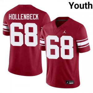 Owen Hollenbeck #68 Sooners Throwback Jersey | Iconic Crimson College Football Youth Stitched 36980026