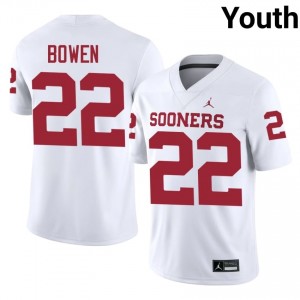 #22 Peyton Bowen OU Sooners White Jersey | Elite Embroidery Youth Player Football Gear 56836262