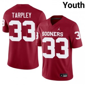 Crimson Preston Tarpley #33 OU Sooners Jersey | Youth High School Football Moisture Wicking Stitch 63095464