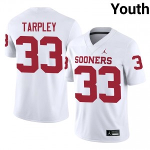 Durable Preston Tarpley #33 Oklahoma Sooners White Jersey | Youth University Football Embroidery Fan Gear 50208113
