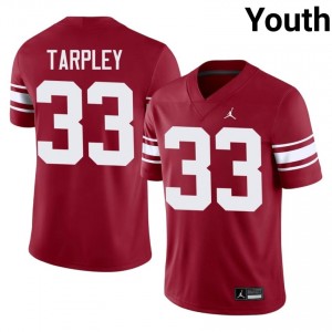 Preston Tarpley #33 Oklahoma Throwback Jersey | Iconic Crimson College Football Youth Stitched 59537496