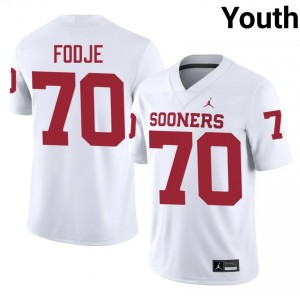 White Ryan Fodje #70 OU Sooners Jersey | Youth High School Football Fresh Embroidery 22815735