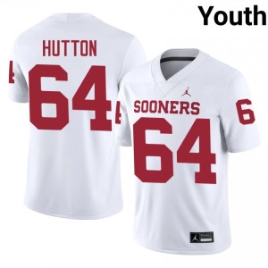 White Sean Hutton #64 Oklahoma Sooners Jersey | Youth High School Football Fresh Embroidery 13451608