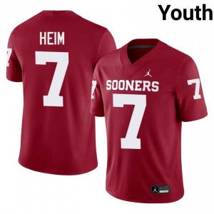 Taylor Heim #7 OU Sooners Jersey | Gameday Crimson College Football Youth Stitch 50702739