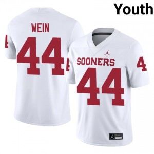#44 Taylor Wein Oklahoma Sooners White Jersey | Elite Embroidery Youth Player Football Gear 70347698