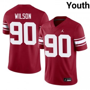 Oklahoma Trent Wilson #90 Crimson Throwback Jersey | Pro Cut Stitched NCAA Football Youth Apparel 76119645