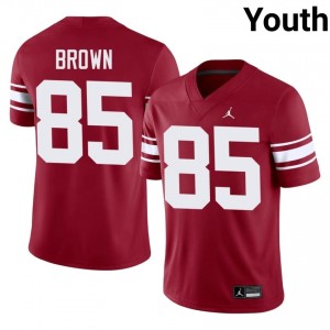 Trey Brown #85 Oklahoma Throwback Jersey | Iconic Crimson College Football Youth Stitched 99374950