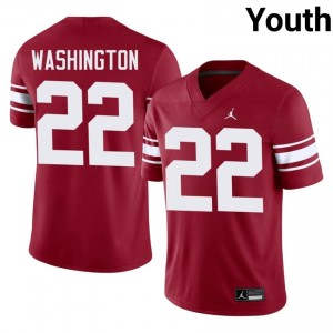 Trynae Washington #22 Sooners Throwback Jersey | Iconic Crimson College Football Youth Stitched 94562217