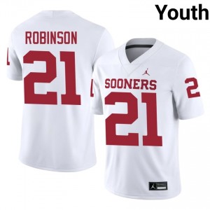 Xavier Robinson #21 Oklahoma Sooners Jersey | Exclusive White College Football Youth Embroidery 20554882