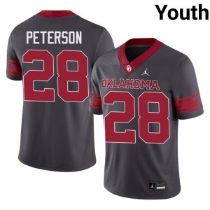 Adrian Peterson #28 Sooners Alternate Jersey | Pro-Grade Anthracite College Football Youth Swen 74499401