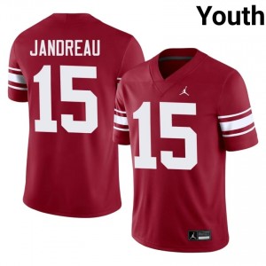 Beau Jandreau #15 OKLA Throwback Jersey | Iconic Crimson College Football Youth Stitched 16892654