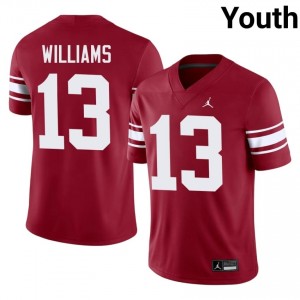 #13 Caleb Williams Oklahoma Crimson Throwback Jersey | Authentic Stitched Youth Player Football Gear 67992056