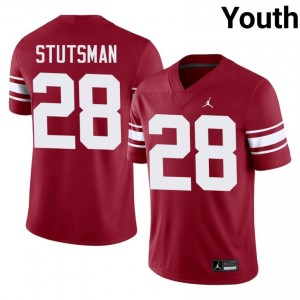 Crimson Danny Stutsman #28 OKLA Throwback Jersey | Youth High School Football Licensed Stitched 56020563