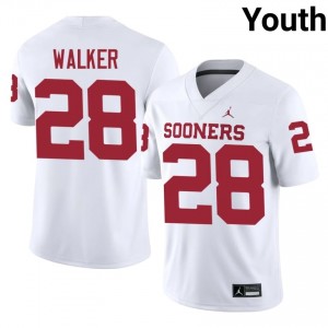 Durable DeZephen Walker #28 Oklahoma Sooners White Jersey | Youth University Football Embroidery Fan Gear 58951303