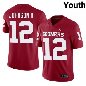 Derrick Johnson II #12 OU Sooners Jersey | Gameday Crimson College Football Youth Stitch 83345365