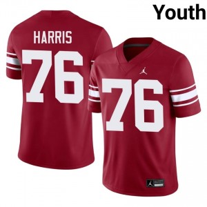 E'Marion Harris #76 Oklahoma Throwback Jersey | Iconic Crimson College Football Youth Stitched 91593226