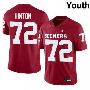 Elite Thread Fred Hinton #72 Sooners Crimson Jersey | Youth University Football Stitch Fan Gear 55481241