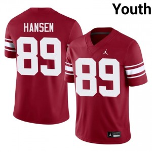 Oklahoma Hayden Hansen #89 Crimson Throwback Jersey | Pro Cut Stitched NCAA Football Youth Apparel 92395270