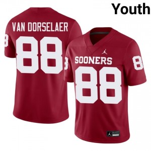 #88 Jack Van Dorselaer OU Crimson Jersey | Alumni Stitch Youth Player Football Gear 44766327