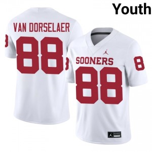 White Jack Van Dorselaer #88 Oklahoma Sooners Jersey | Youth High School Football Fresh Embroidery 75387289