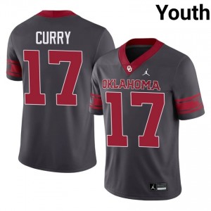 Anthracite Jacob Curry #17 OU Sooners Alternate Jersey | Youth High School Football Limited Swen 48565131