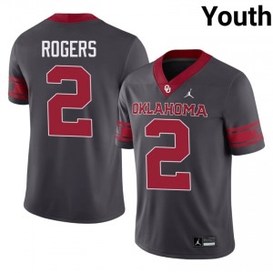 Top-Tier Jahsiear Rogers #2 Sooners Anthracite Alternate Jersey | Youth University Football Swen Fan Gear 57077047