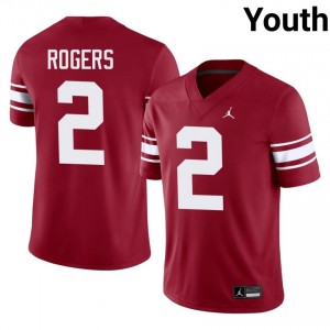 Crimson Jahsiear Rogers #2 Oklahoma Throwback Jersey | Youth High School Football Licensed Stitched 27342416