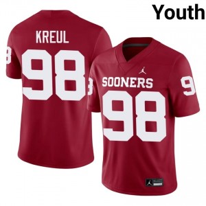 Crimson Jake Kreul #98 OU Jersey | Youth High School Football Moisture Wicking Stitch 54182625