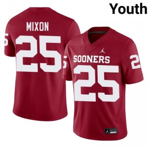 Crimson Joe Mixon #25 Sooners Jersey | Youth High School Football Moisture Wicking Stitch 29454711