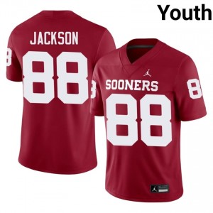 Crimson Keith Jackson #88 Sooners Jersey | Youth High School Football Moisture Wicking Stitch 73560405