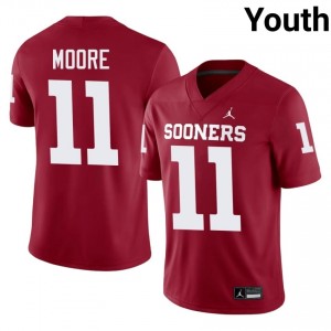 Crimson Kristan Moore #11 OU Jersey | Youth High School Football Moisture Wicking Stitch 50183242