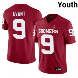 #9 Lloyd Avant OU Crimson Jersey | Alumni Stitch Youth Player Football Gear 82538864