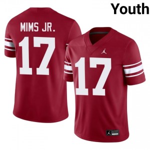 Marvin Mims Jr. #17 OKLA Throwback Jersey | Iconic Crimson College Football Youth Stitched 12658368