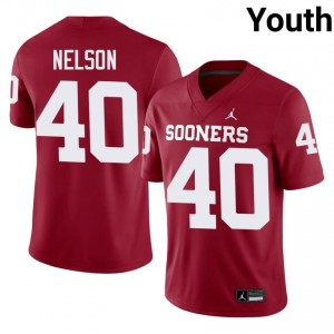 Elite Thread Matthew Nelson #40 OU Crimson Jersey | Youth University Football Stitch Fan Gear 63207403