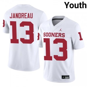 Niko Jandreau #13 Oklahoma Sooners Jersey | Exclusive White College Football Youth Embroidery 24767077